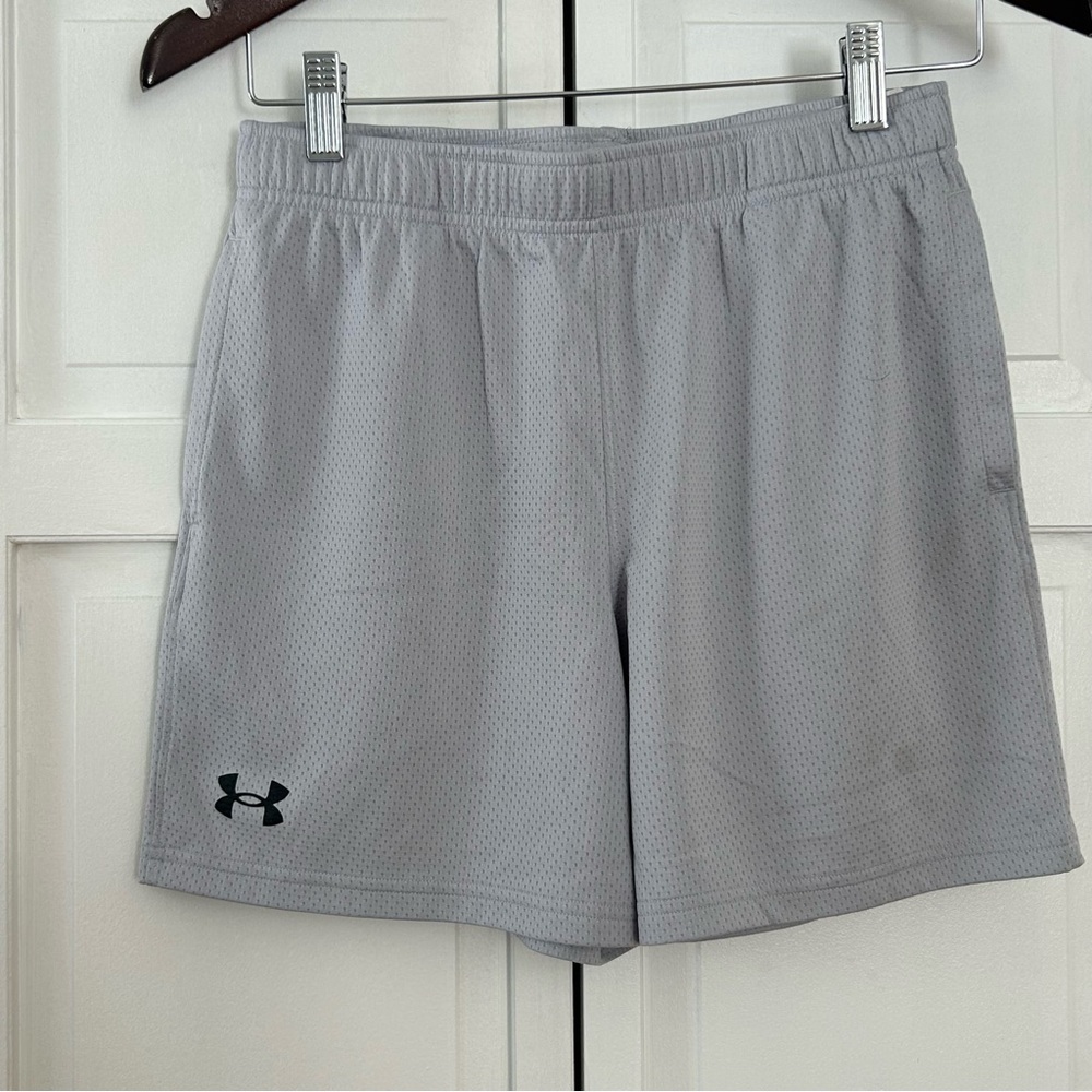 Under Armour Youth XL Light Gray Tech Mesh Shorts